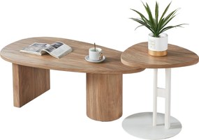 ΣΕΤ ΤΡΑΠΕΖΙ ΣΑΛΟΝΙΟΥ ΜΕ ΒΟΗΘΗΤΙΚΟ ALPER HM21262 MDF SONAMA-ΜΕΤΑΛΛΟ ΛΕΥΚΟ