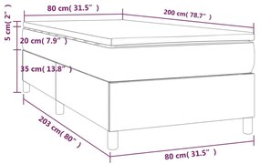 Κρεβάτι Boxspring με Στρώμα Σκούρο Πράσινο 80x200 εκ. Βελούδινο - Πράσινο