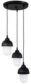 Φωτιστικό Οροφής 11-0302 SLP-950 3xE/27 Led Φ30x80cm Black Heronia