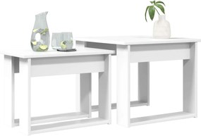 vidaXL Σετ Τραπεζιού Για Καφέ 2 pcs Λευκό Επεξεργασμένο ξύλο