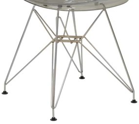 Καρέκλα Adelle pakoworld PP διάφανο γκρι-inox πόδι 46x55x81εκ