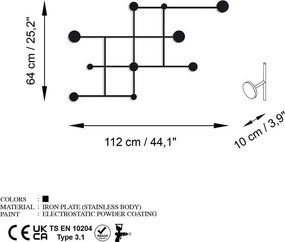 Κρεμάστρα Τοίχου 10 Θέσεων (112x64x10) A-G Fatara 494PYT1127