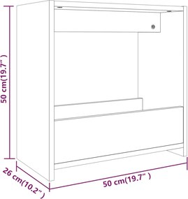 vidaXL Βοηθητικό Τραπέζι Καφέ Δρυς 50x26x50 εκ. Επεξεργασμένο Ξύλο