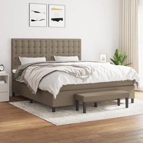 vidaXL Κρεβάτι Boxspring με Στρώμα Taupe 160x200 εκ. Υφασμάτινο