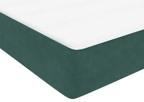 Box Spring Κρεβάτι με στρώμα Σκούρο πράσινο 140x220cm Βελούδινο - Πράσινο