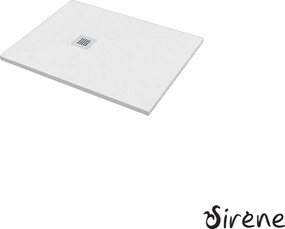 Sirene Slate 80x100 S10080 - Παραλληλόγραμμη ντουζιέρα μαρμαρινη - Λευκό Ματ