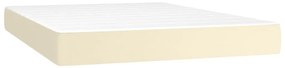 vidaXL Κρεβάτι Boxspring με Στρώμα Κρεμ 140x190εκ. από Συνθετικό Δέρμα