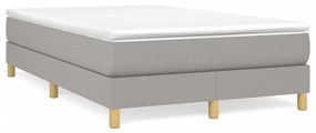 vidaXL Κρεβάτι Boxspring με Στρώμα Ανοιχτό Γκρι 120x190 εκ. Υφασμάτινο