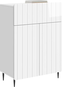 vidaXL Πλαϊνό γραφείο Γυαλιστερό Λευκό 66 x 34,5 x 92 εκ.