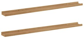 vidaXL Ράφι Τοίχου 2 pcs Καφέ 100 x 9 x 3 cm Επεξεργασμένο ξύλο