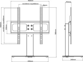 vidaXL Βάση Τηλεόρασης για Οθόνη 26-42 Ιντ. Max VESA 400x400χιλ. 30 κ.