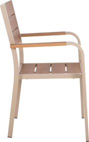 ΣΕΤ ΤΡΑΠΕΖΑΡΙΑΣ TABER HM10737.04 ΤΡΑΠΕΖΙ &amp; 6 ΠΟΛΥΘΡΟΝΕΣ-ΑΛΟΥΜΙΝΙΟ &amp; POLYWOOD-ΣΑΜΠΑΝΙ