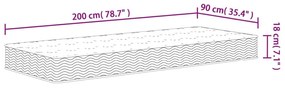 Στρώμα με Bonnell Springs Medium 90 x 200 εκ. - Λευκό