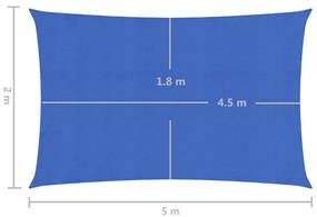 vidaXL Πανί Σκίασης Μπλε 2 x 5 μ. 160 γρ./μ² από HDPE