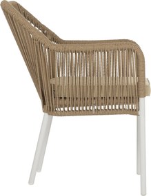 ΠΟΛΥΘΡΟΝΑ ΑΛΟΥΜΙΝΙΟΥ LOKKI HM5855.01 ΛΕΥΚΟ ΜΕ ΣΧΟΙΝΙ WICKER PE ΜΠΕΖ 56x66x82Υ εκ.