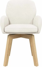 vidaXL Καρέκλες φαγητού 6 pcs Μπουκλέ Κρεμ 59 x 57 x 85 εκ.