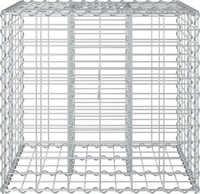 vidaXL Ανασηκωμένο κρεβάτι gabion Ασημί