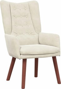 vidaXL Πολυθρόνα Κρεμ 63 x 67 x 94 εκ. Βελούδο