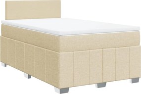 vidaXL Κρεβάτι Boxspring με Στρώμα Κρεμ 120x190 εκ. Υφασμάτινο