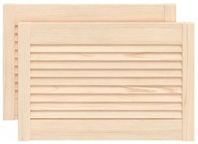 vidaXL Πορτάκια με Περσίδες 2 Τεμ. 39,5x59,4εκ. από Μασίφ Ξύλο Πεύκου