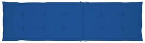 Ξαπλώστρα Εξ. Χώρου με Υποπόδιο Μασίφ Ξύλο Ακακίας &amp; Μαξιλάρι - Μπλε