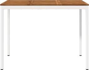 vidaXL Τραπέζι μπαρ κήπου Φυσικό και Λευκό 141 x 80,5 x 105 εκ