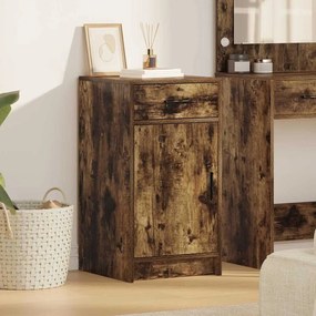vidaXL Πλαϊνό γραφείο με συρτάρι Καπνιστή δρυς 40 x 40.5 x 75 εκ