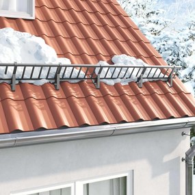 vidaXL Φρουρός χιονιού οροφής Ανθρακί 100 x 2,5 x 20 εκ Ατσάλι