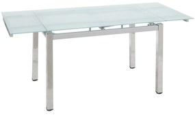 Τραπέζι Επεκτεινόμενο BOTEV Αμμοβολή/Χρώμιο Γυαλί/Μέταλλο 110+60x74x75cm - Γυαλί - 14320031