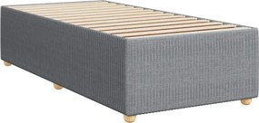 vidaXL Κρεβάτι Boxspring με Στρώμα Ανοιχτό Γκρι 90x190 εκ. Υφασμάτινο