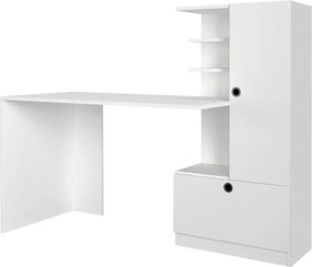 Γραφείο εργασίας Merino Megapap χρώμα λευκό 149,5x61,8x120εκ.