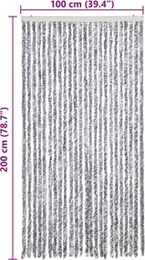 vidaXL Σήτα Εντόμων Λευκή / Γκρι 100 x 200 εκ. από Σενίλ
