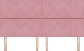 vidaXL Κεφαλάρι με κεφαλάρι Ροζ 180 cm Βελούδο