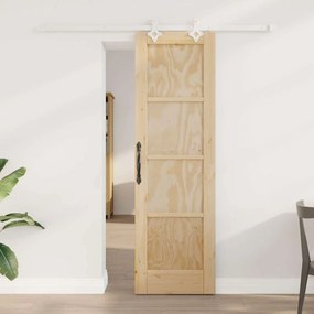 vidaXL Συρόμενη Πόρτα με Υλικά 61x198.5 εκ. Συμπαγές Ξύλο Πεύκου