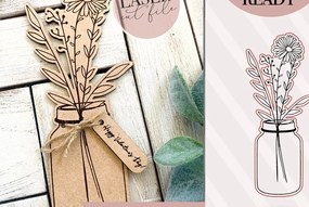 Σετ των 2 Intra απο ξύλο plywood 3mm-4mm πάχος - Ανθοδέσμη Δίασταση 20x20 cm INTRAFABR-72793543