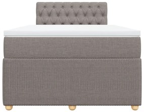 Κρεβάτι Boxspring με Στρώμα Taupe 120x190 εκ. Υφασμάτινο - Μπεζ-Γκρι