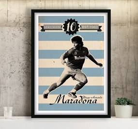 Πόστερ &amp; Κάδρο Maradona SC005 40x50cm Μαύρο Ξύλινο Κάδρο (με πόστερ)