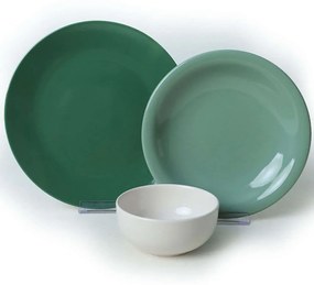 Σερβίτσιο Πιάτα Φαγητού (Σετ 18Τμχ) 275KRM1970 Green Hermia 18 τμχ Ceramic