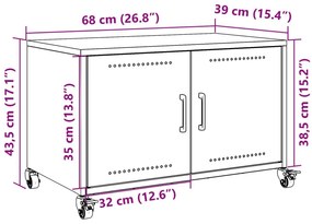 Έπιπλο Τηλεόρασης Πράσινο Λαδί 68x39x43,5 εκ. από Ατσάλι - Πράσινο