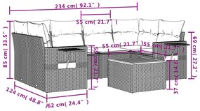 vidaXL Σαλόνι Κήπου Σετ 7 τεμ. Μπεζ Συνθετικό Ρατάν με Μαξιλάρια