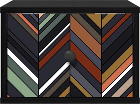 vidaXL Τοίχου κομοδίνο OMMEN Μαύρη Δρυς 36 x 33 x 25 εκ.