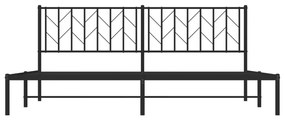 Πλαίσιο Κρεβατιού με Κεφαλάρι Μαύρο 193 x 203 εκ. Μεταλλικό - Μαύρο