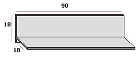 Ράφι τοίχου &quot;SMART&quot; σε διάφορα χρώματα 90x18x18
