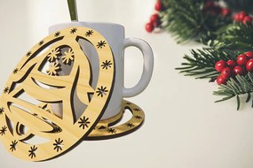 Σετ των 2 Intra απο ξύλο plywood 3mm-4mm πάχος 3D Χριστουγεννιάτικη διακόσμηση Δίασταση 15x15 cm INTRAFABR-79229018