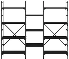 vidaXL Βιβλιοθήκη Μαύρη 160 x 28,5 x 136,5 εκ. από Επεξεργασμένο Ξύλο