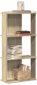 vidaXL Βιβλιοθήκη 3 Επιπέδων Sonoma Δρυς 60x30x120 εκ. Επεξεργ. Ξύλο