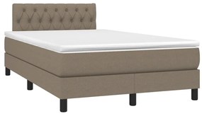 Κρεβάτι Boxspring με Στρώμα Taupe 120x200 εκ. Υφασμάτινο - Μπεζ-Γκρι