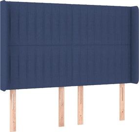 vidaXL Κρεβάτι Boxspring με Στρώμα &amp; LED Μπλε 140x200 εκ. Υφασμάτινο