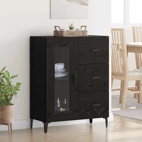 vidaXL Πλαϊνό γραφείο με συρτάρι Μαύρη Οξυά 69,5 x 34 x 90 εκ.