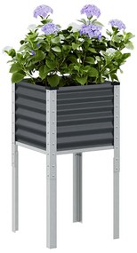 vidaXL Γλάστρα Κήπου Ανθρακί 45x45x88 εκ. Ατσάλινη